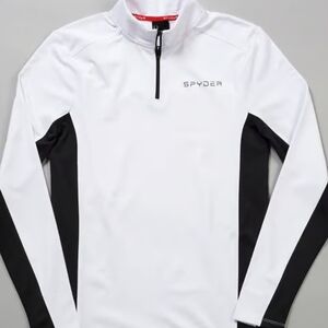 Spyder White and Black Quarter-Zip Pullover